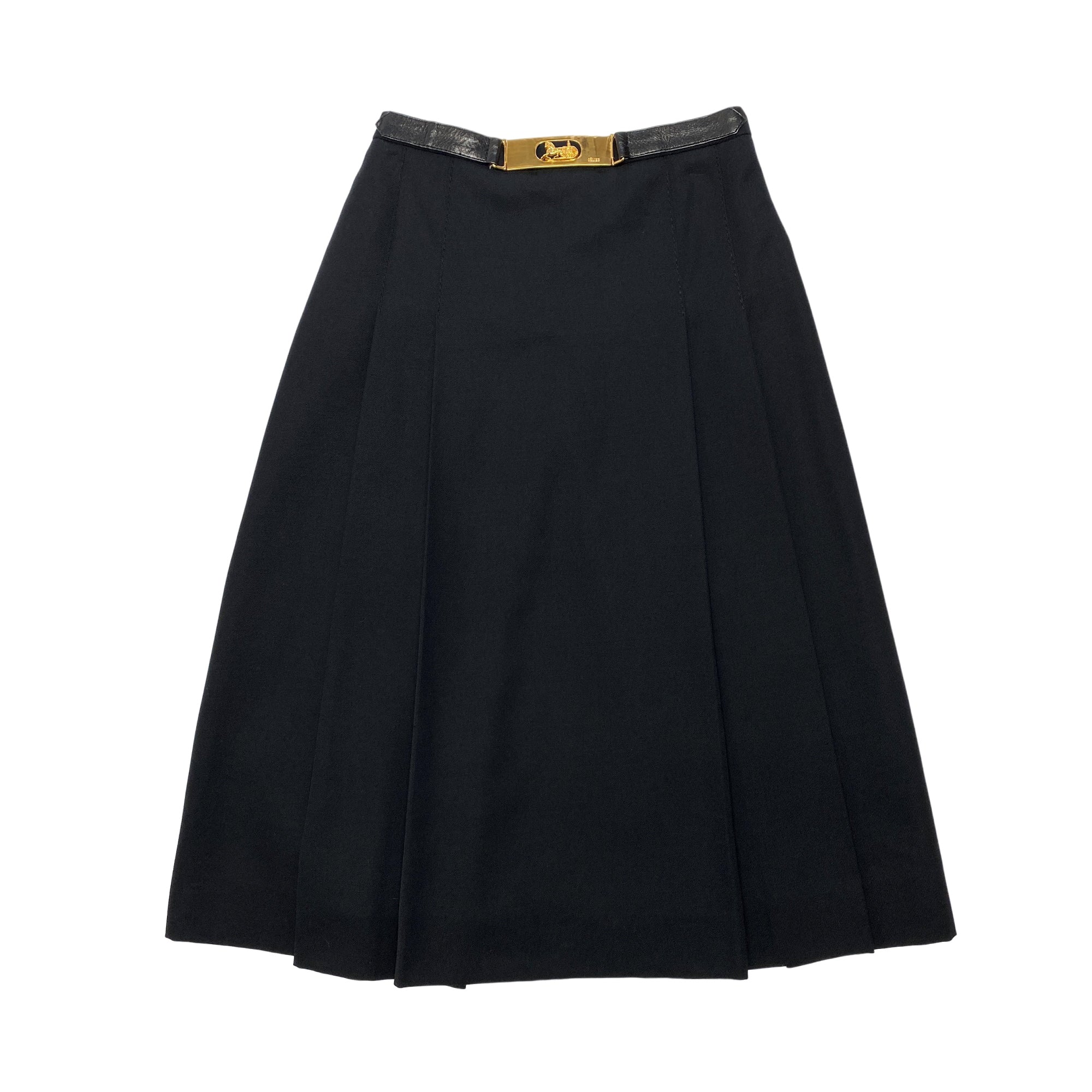 CELINE セリーヌ ミニスカート プリーツスカート ラップ ネイビー 38  