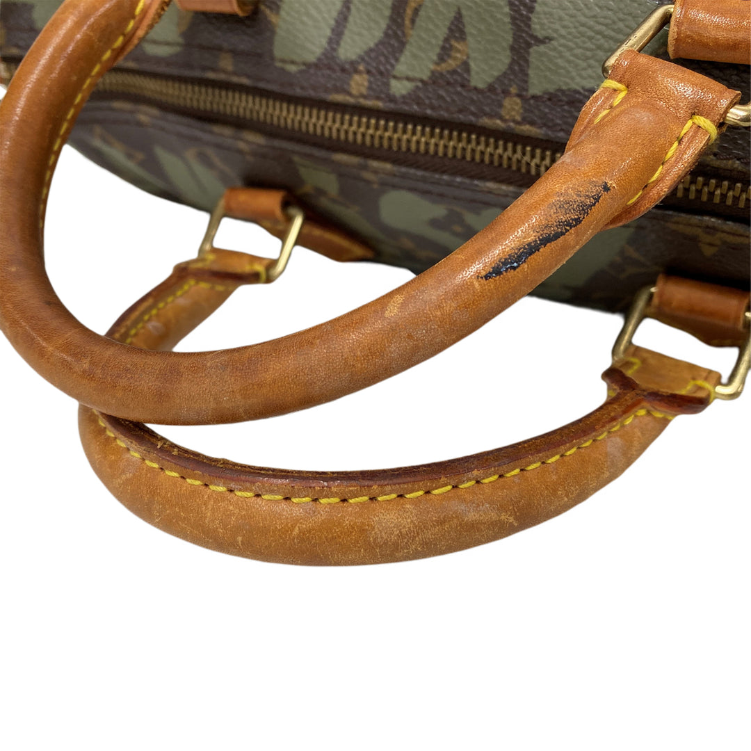 *Louis Vuitton Louis Vuitton TH0051 2001 Monogram Graffiti Speedy 30 M92194 Boston Bag Minoboston