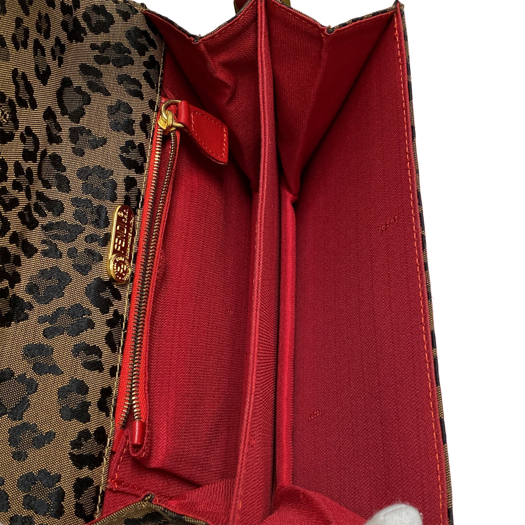 *Fendi Fendi 숄더백 표범 표범 인쇄