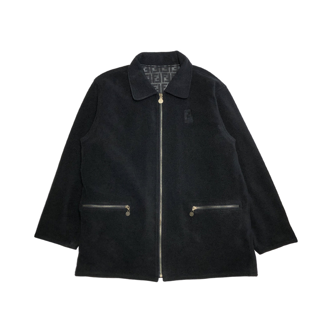 *Fendi牛仔裤Fendi Jeans Zukka图案会标可逆夹克