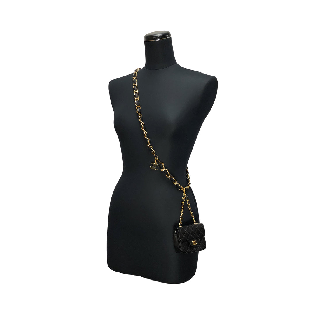 *CHANEL Mini Mini Matelasse Chain Belt Pouch Chain Shoulder Bag