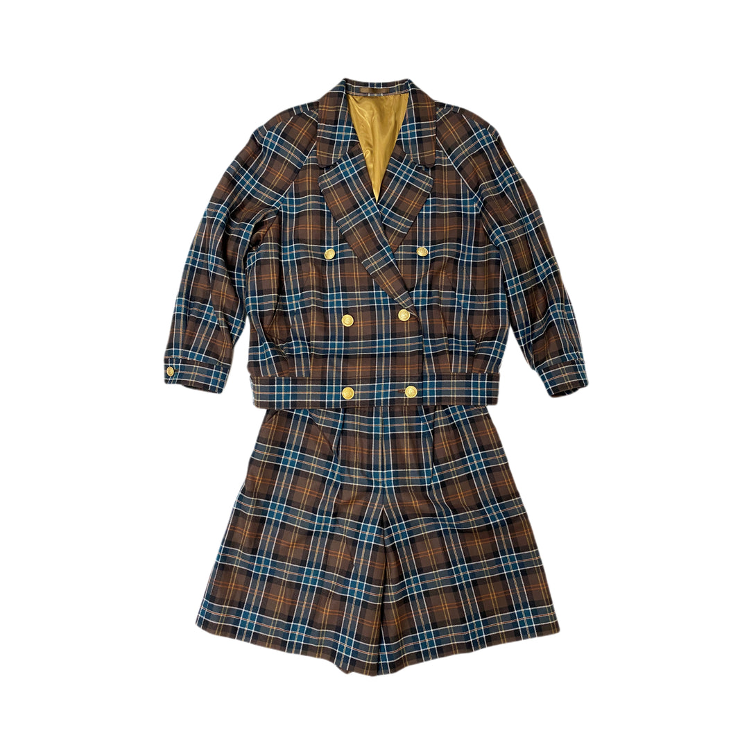 * 버버리 버버리 설치 3 조각 세트 자켓 바지 절반 바지 체크