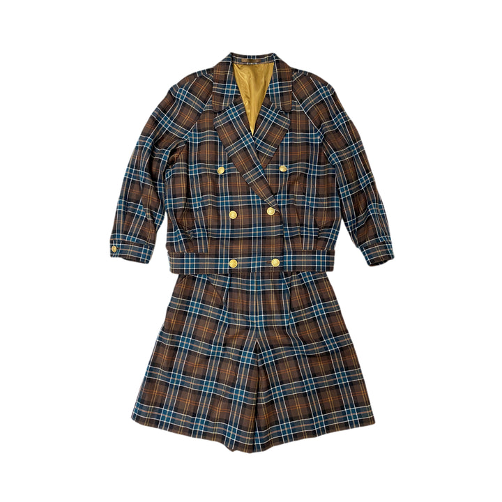 * 버버리 버버리 설치 3 조각 세트 자켓 바지 절반 바지 체크