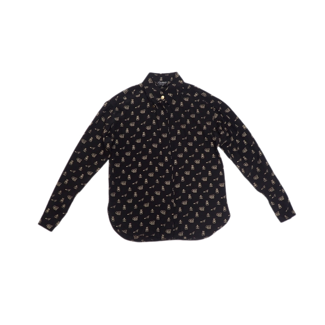 *CHANEL シャネル シャツブラウス アイコン柄 P7623V