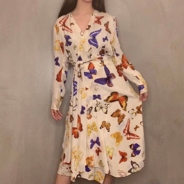 *HERMES エルメス 蝶 ワンピース