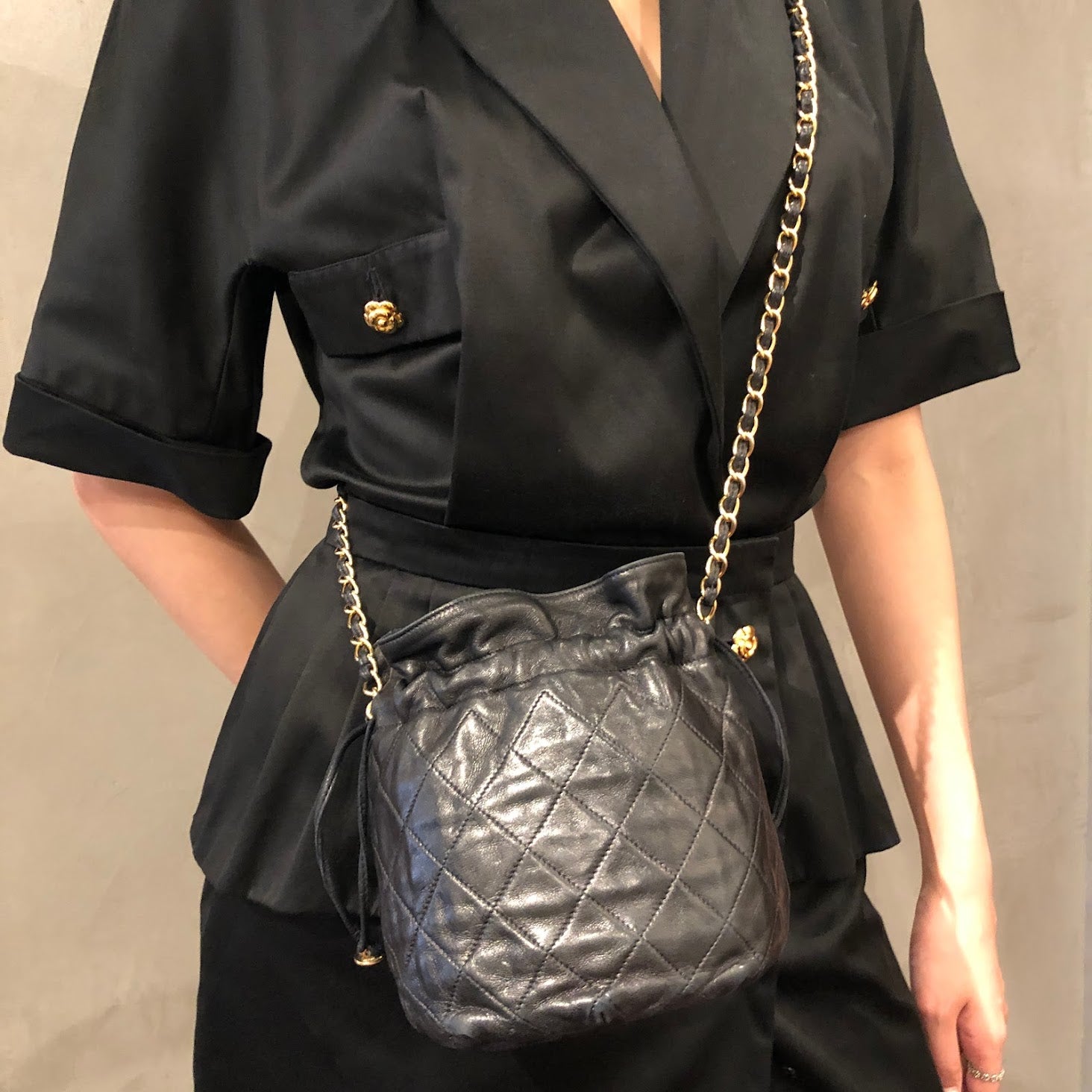 シャネル CHANEL マトラッセ 巾着ショルダーバッグ ショルダーバ