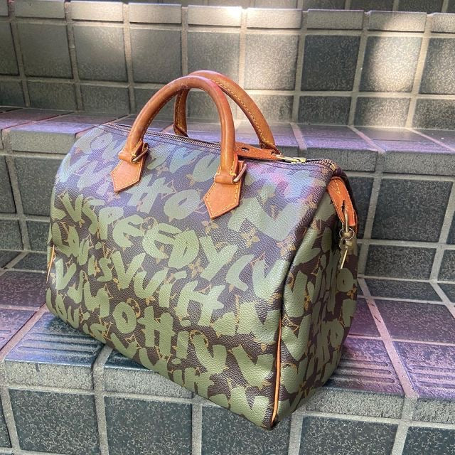 *Louis Vuitton Louis Vuitton TH0051 2001 Monogram Graffiti Speedy 30 M92194 Boston Bag Minoboston