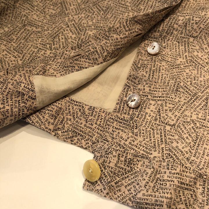*CHANEL シャネル スカートセットアップ COCO ココマーク ココボタン 総柄 シャツ ブラウス ボタンダウン スカート タイトスカート 巻きスカート