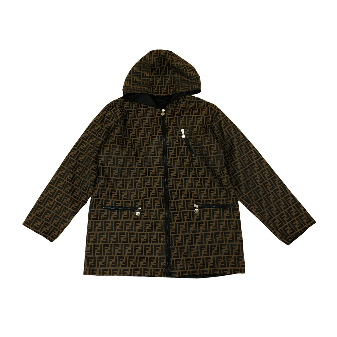 *Fendi Fendi Zukka模式字母图Blouson可逆