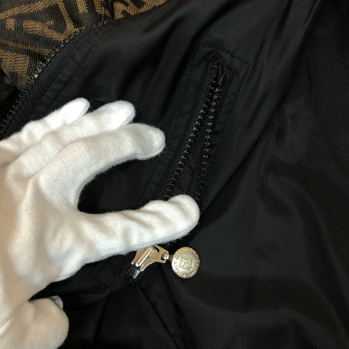 *Fendi Fendi Zukka模式字母图Blouson可逆