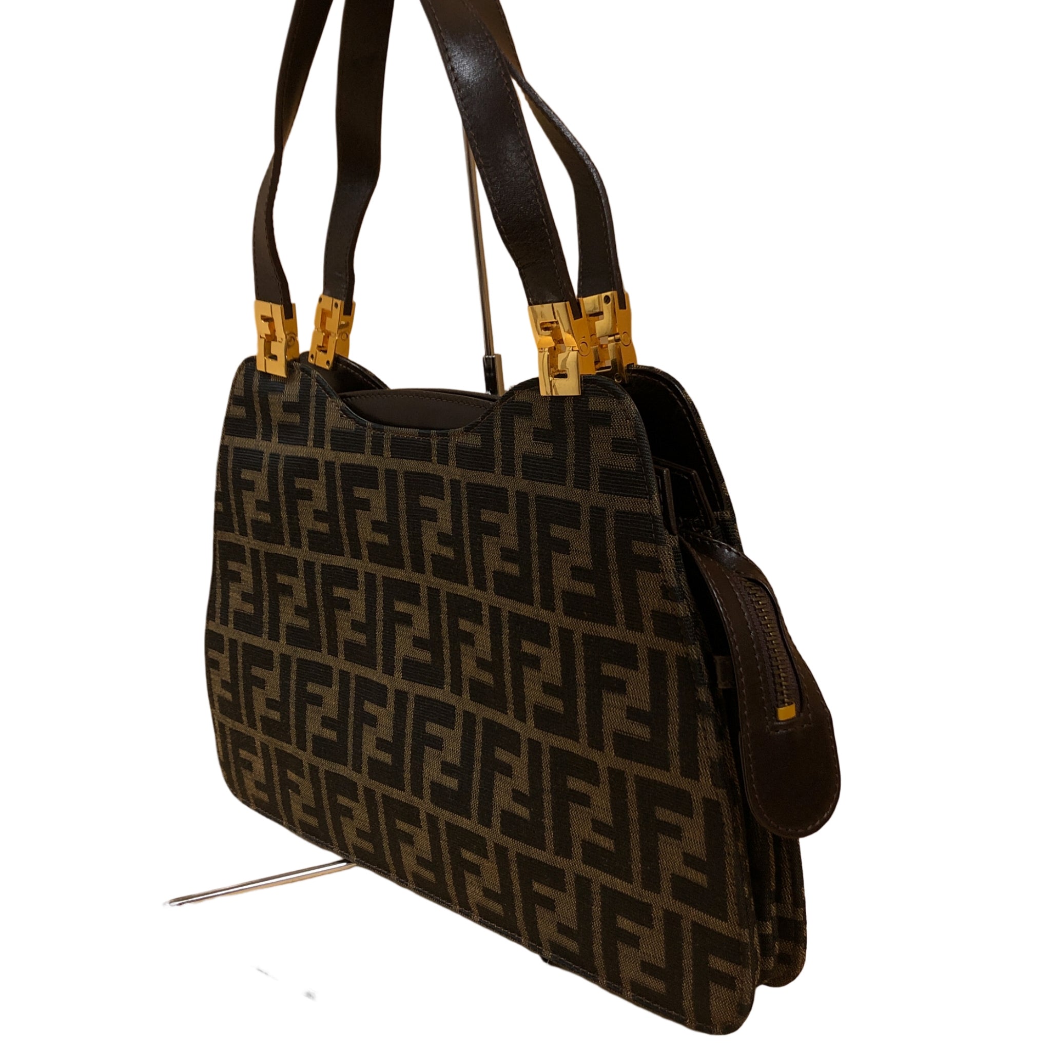 美品 FENDI フェンディ ハンドバッグ トートバッグ ズッカ 総柄 FENDI フェンディ トートバッグ ズッカ柄 FFロゴ 1254 (FENDI