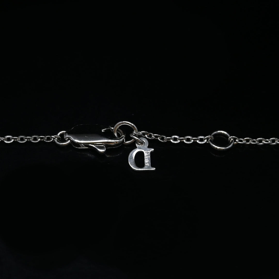 ChristianDior クリスチャンディオール ラインストーン トロッターロゴ ネックレス P43493V
