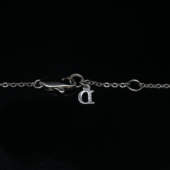 ChristianDior クリスチャンディオール ラインストーン トロッターロゴ ネックレス P43493V