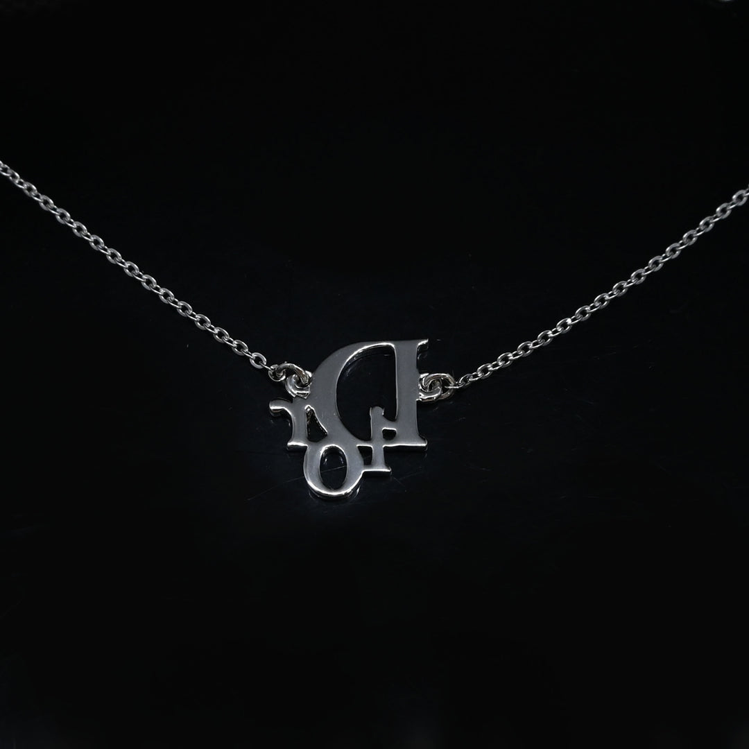 ChristianDior クリスチャンディオール ラインストーン トロッターロゴ ネックレス P43493V