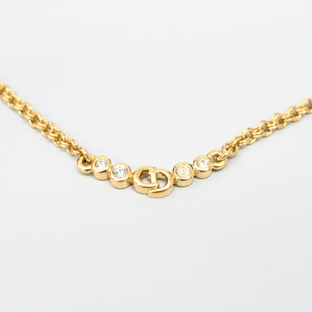 基督教基督教Dior Rhinestone CD徽标项链P43651V