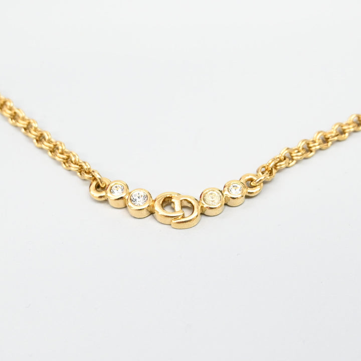 基督教基督教Dior Rhinestone CD徽标项链P43651V