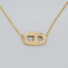 Load image into Gallery viewer, ChristianDIOR Christian Dior Rhinestone CD Logo Necklace P43688V
