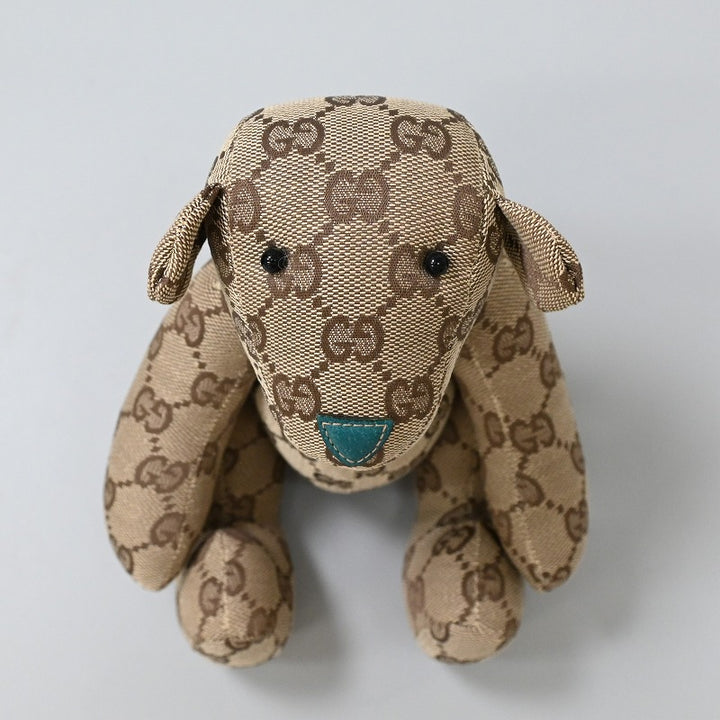 Stuffed toy GG pattern teddy bear teal blue