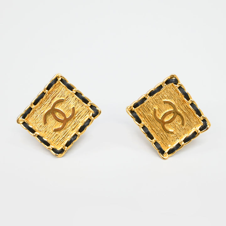 CHANEL 香奈儿 可可标记 方链 耳环 P44004V