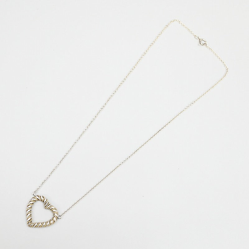 Twist Heart Necklace SV K18YG