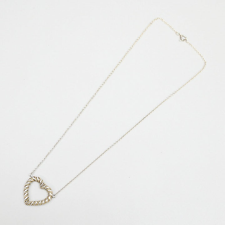 Twist Heart Necklace SV K18YG