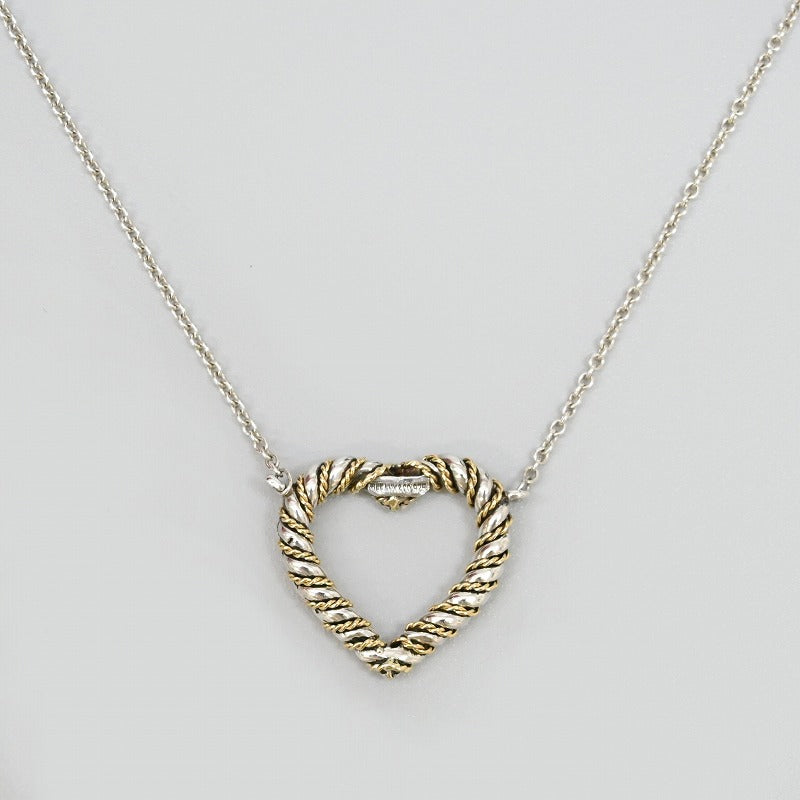 Twist Heart Necklace SV K18YG