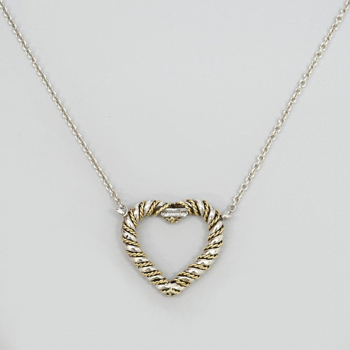 Twist Heart Necklace SV K18YG