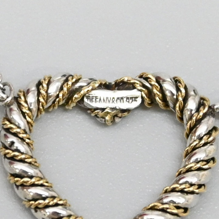 Twist Heart Necklace SV K18YG