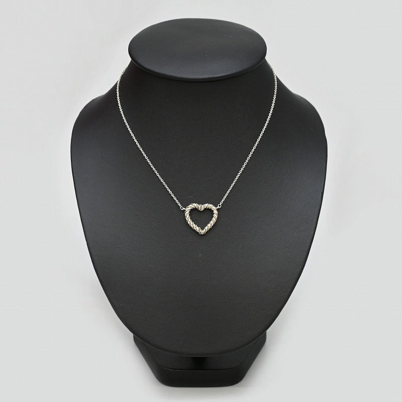 Twist Heart Necklace SV K18YG