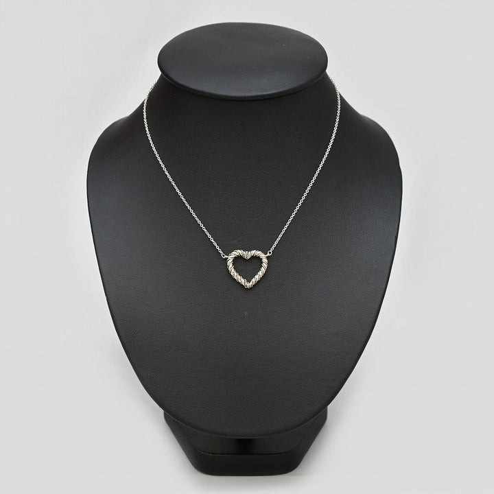 Twist Heart Necklace SV K18YG