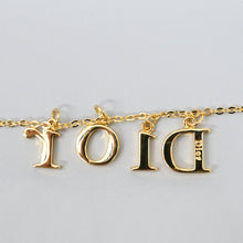 Load image into Gallery viewer, Christian Dior DIOR Logo Line Stone Necklace P44323V
