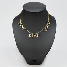 Load image into Gallery viewer, Christian Dior DIOR Logo Line Stone Necklace P44323V
