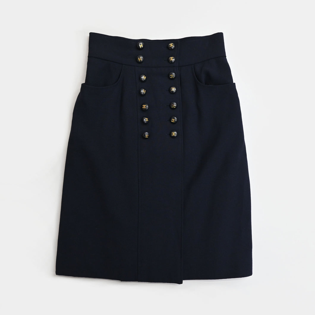 CHANEL Coco Mark Button Skirt P44035V