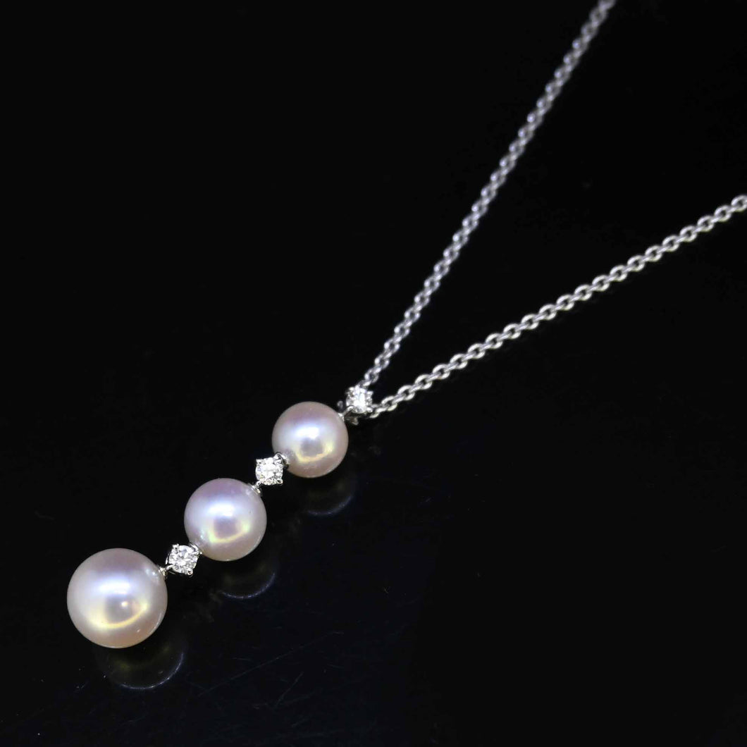 *Mikimoto Mikimoto Pearl x Diamond Necklace P2142V