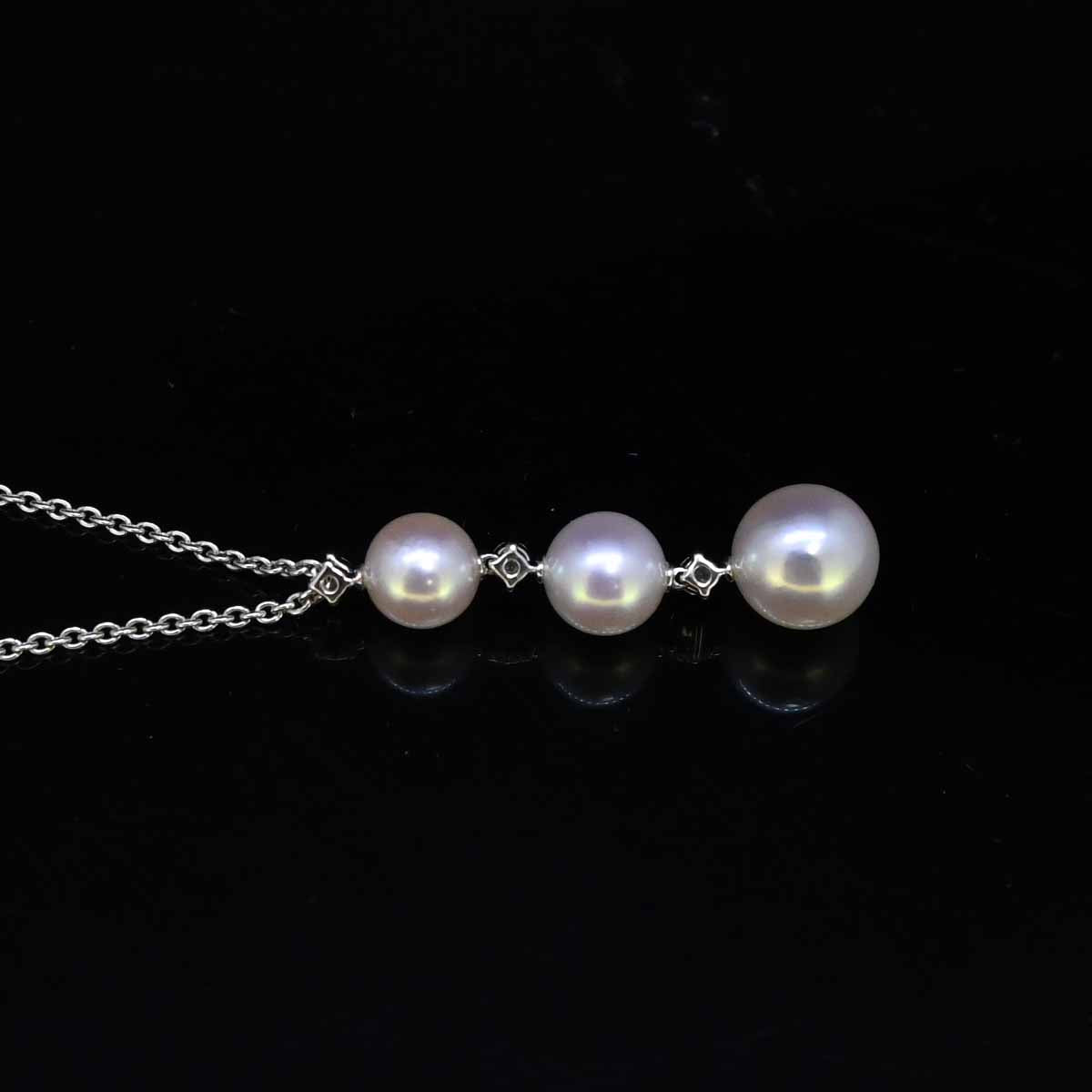 期間限定値下げ　MIKIMOTO パールダイヤネックレス MIKIMOTO（ミキモト） パール ダイヤ ネックレス レ ペタル プラス
