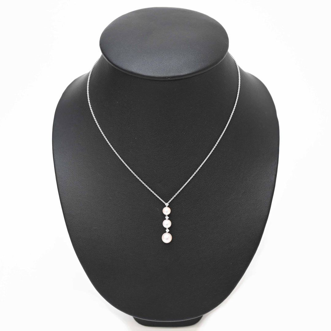 *Mikimoto Mikimoto Pearl X 다이아몬드 목걸이 P2142V