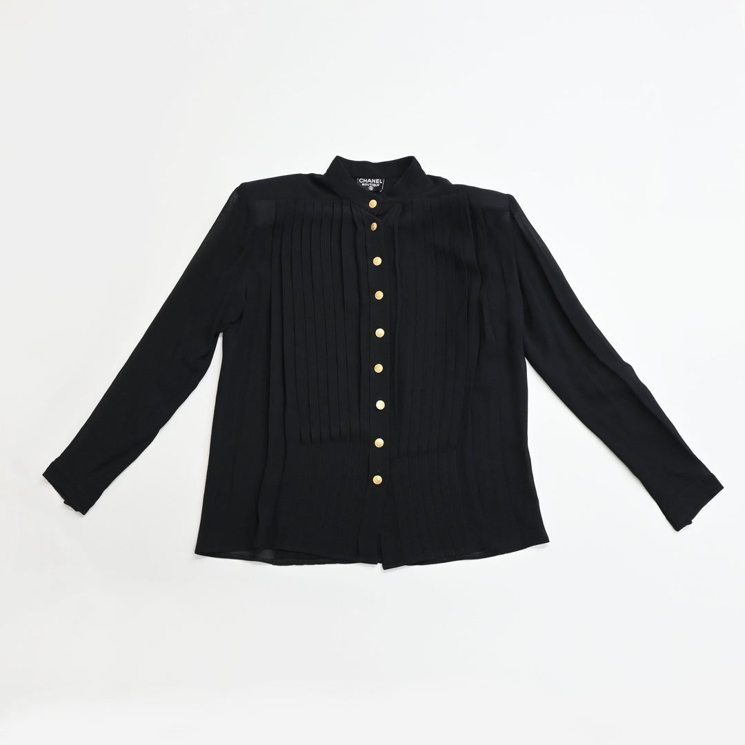 CHANEL 샤넬 코코 마크 버튼 블라우스 P44306V