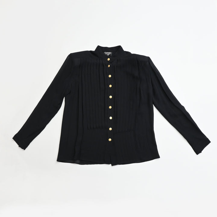 CHANEL 샤넬 코코 마크 버튼 블라우스 P44306V