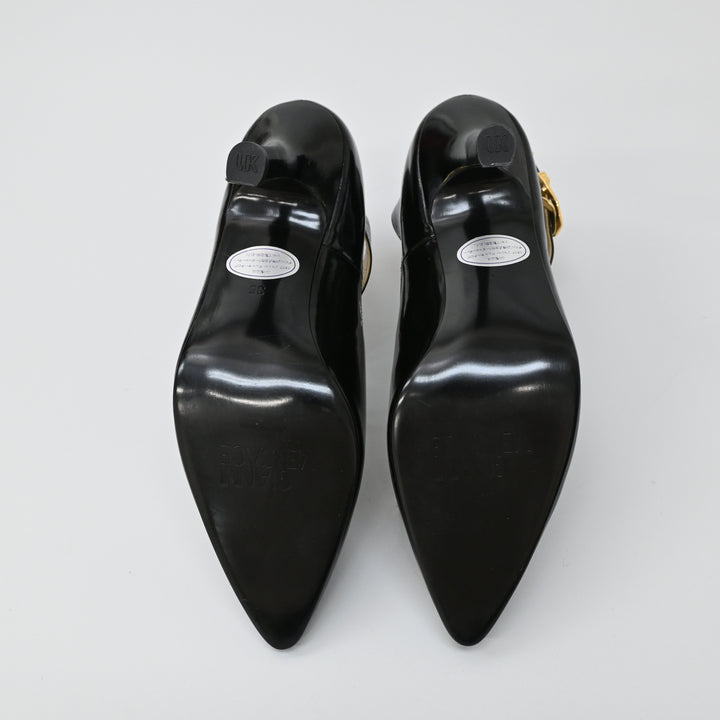 サンバーストエナメルパンプス