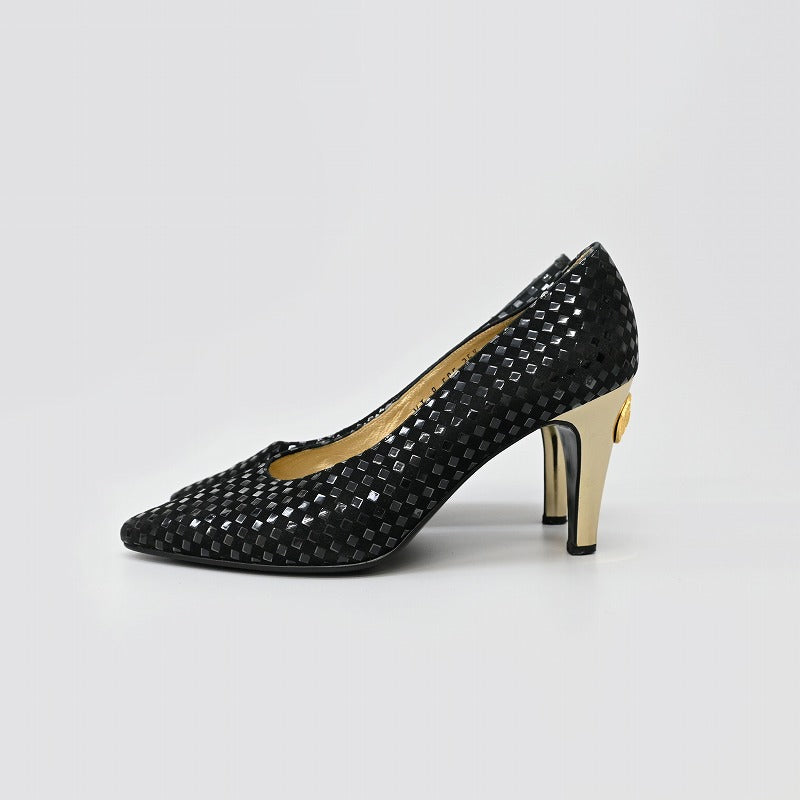 sunburst suede pumps