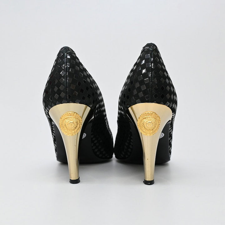 sunburst suede pumps