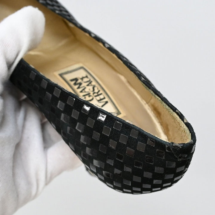 sunburst suede pumps