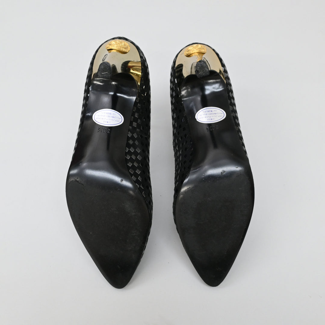 サンバーストスエードパンプス