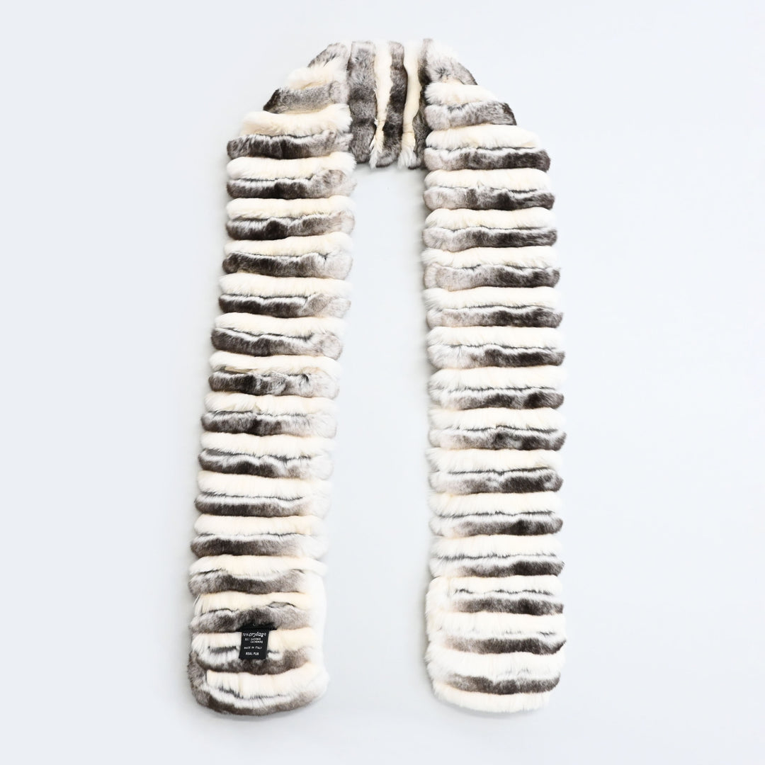 CHANEL Coco Mark Orig Lug x Cashmere Fur Muffler P44538V