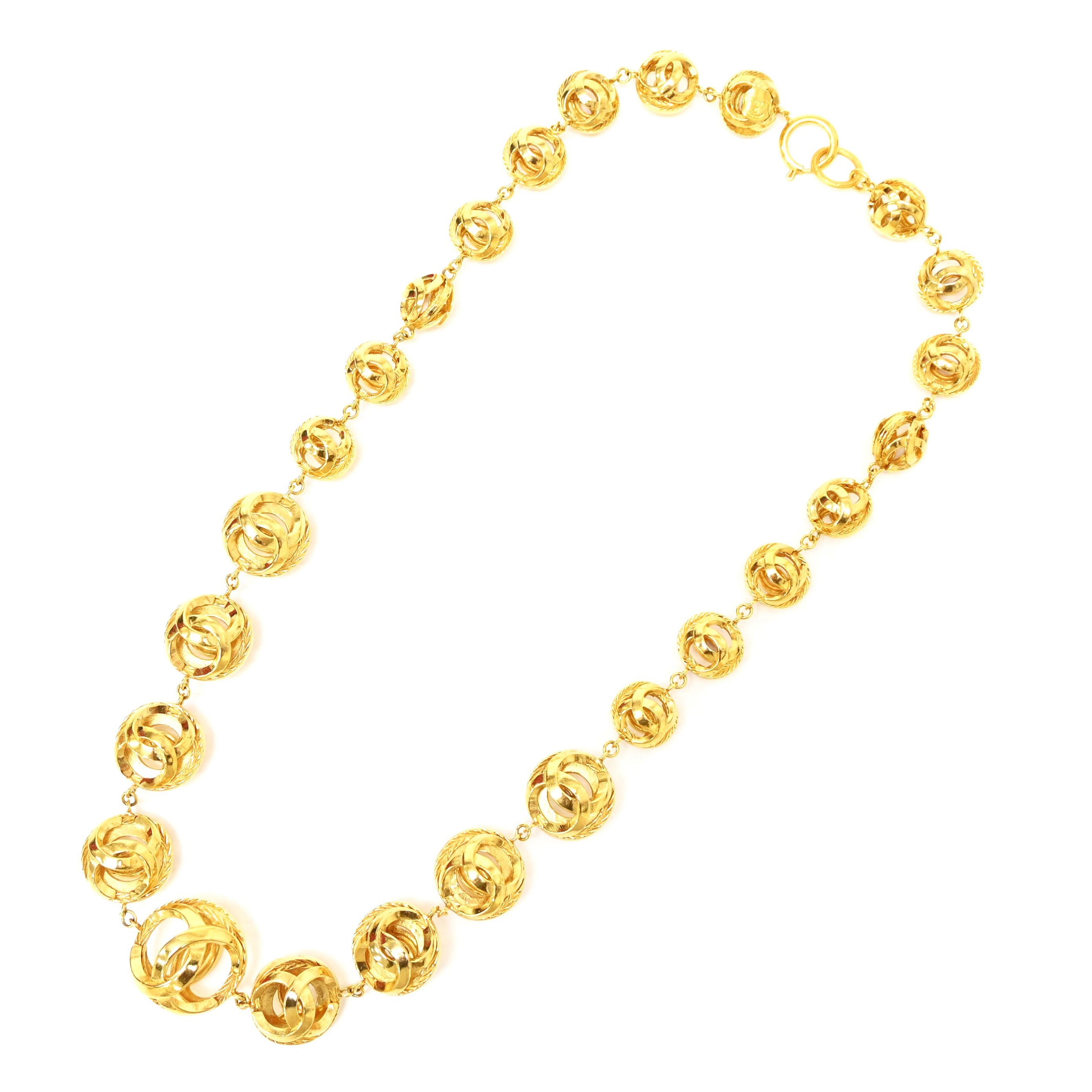 CHANEL シャネル ココマーク ボールチェーンネックレス P16585V