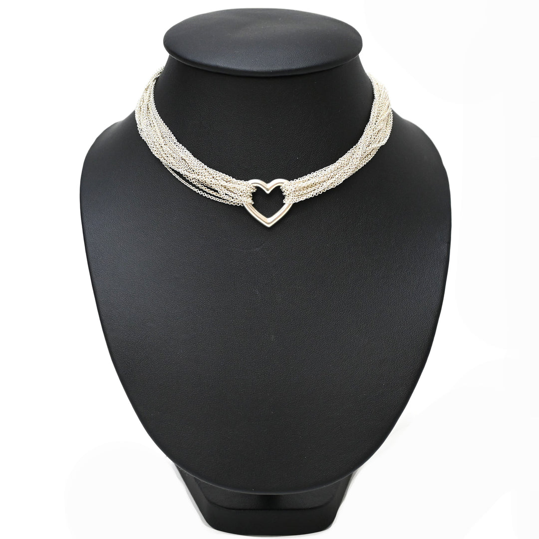 Tiffany & Co. Tiffany 10 Louchean 접착제 심장 목걸이 P42813V