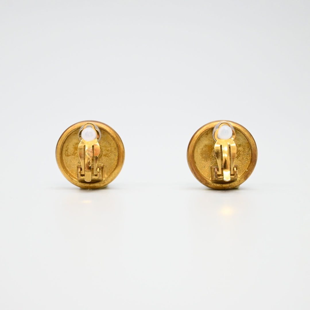 CHANEL Logo Button Earrings P44718V