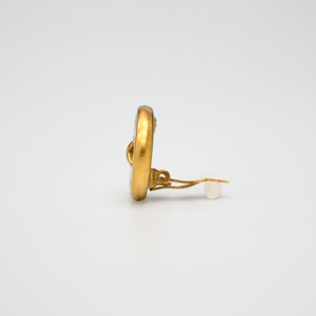 CHANEL Logo Button Earrings P44718V