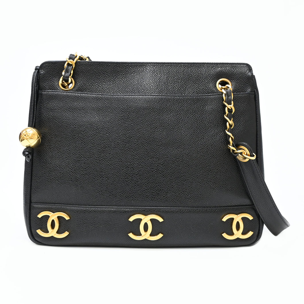 *CHANEL シャネル トリプルココ チェーンショルダーバッグ P43128V