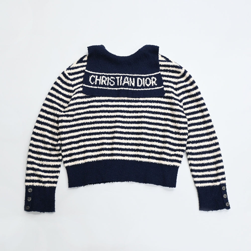 18101✨クリスチャンディオール Vネック ツイードシルク100%ワンピース 極美品】クリスチャンディオール ワンピース シルク100% 総柄 グレー